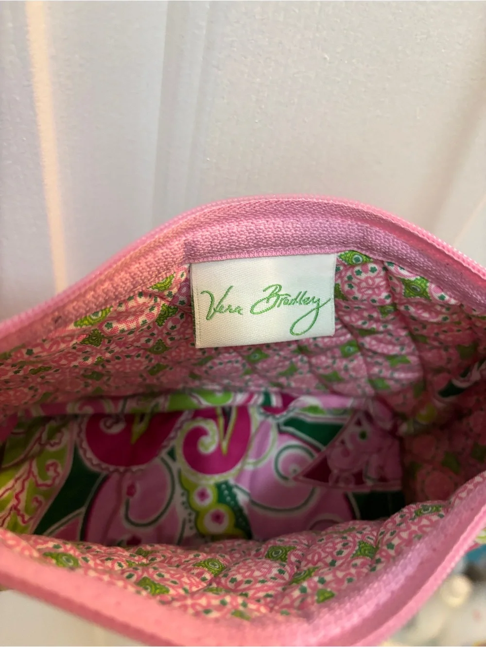 Vera Bradley Pinwheel Pink Green Paisley Crossbody Mini Bag